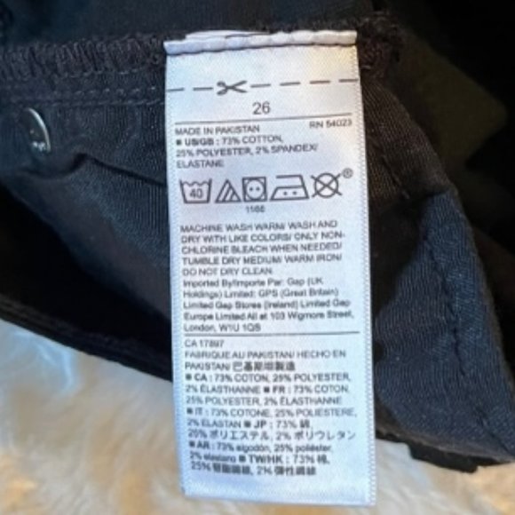 Gap Denim Stretch Mid Rise Super Skinny Black 5-Pocket Jeans Size 26 NWT - Picture 10 of 12